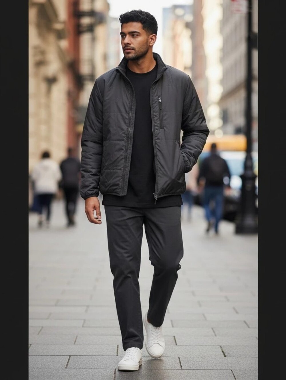 Free Country Men's Large Quilted Jacket Black